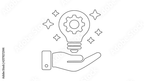 Learning idea hand, contemporary communication symbol, minimal artwork, animated icon