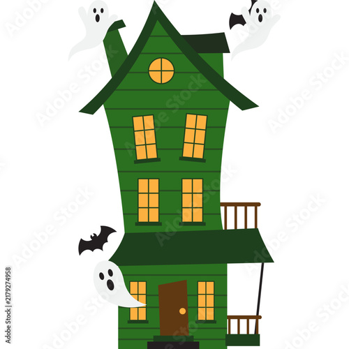Obraz na plátne Halloween Haunted House Illustration
