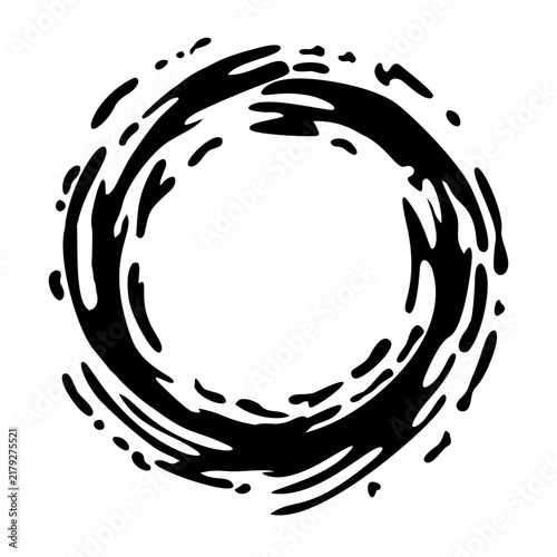 Ink swirl vortex circle handdrawn abstract black liquid