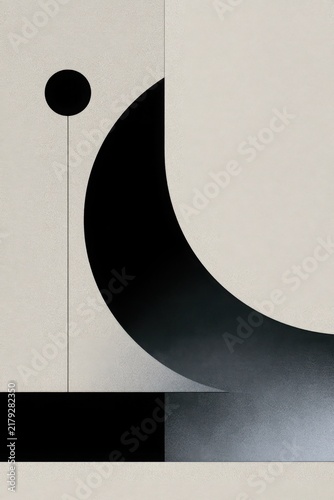 Modern abstract composition featuring soft organic shapes elements to convey a sense of calm and clarity on a minimalist background.