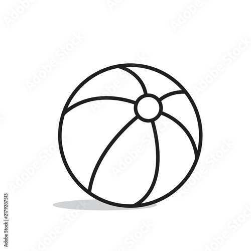 Beach Ball icon. summer. A colorful beach ball icon representing summer games, and seaside fun. Outline design style