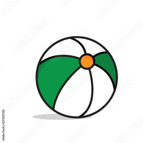 Beach Ball icon. summer. A colorful beach ball icon representing summer games, and seaside fun. Mixed design style