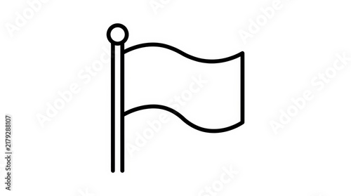 Simple Line Art Flag Icon for Success, Objectives, and Strategic Planning