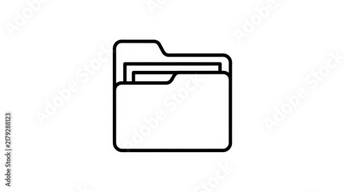 Minimalist Line Art Folder Icon for Organizing Files and Business Records