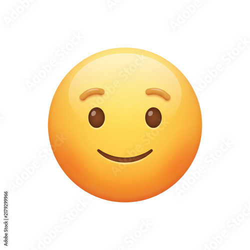 Fotografía Gentle smiling face emoji with happy friendly expression