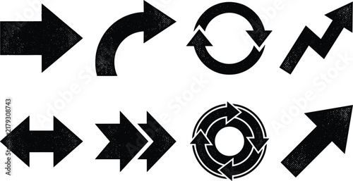 Canvastavla Bold directional arrow icon collection featuring forward, curved, circular, doub