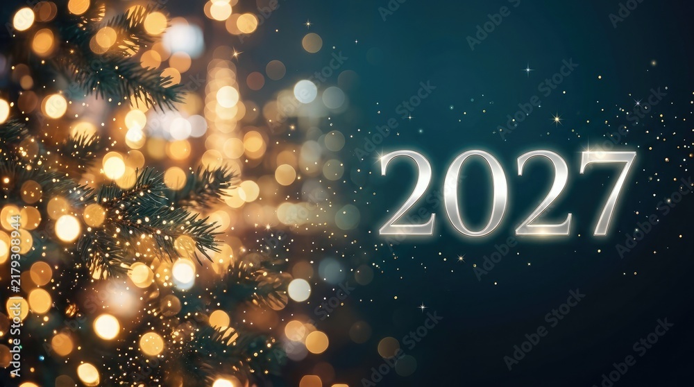Fototapeta premium As the shimmering lights of celebration illuminate the dawn of 2027 we extend heartfelt wishes for a year brimming with joy prosperity and unforgettable