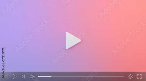 Minimalist Video Player Interface on Gradient Background