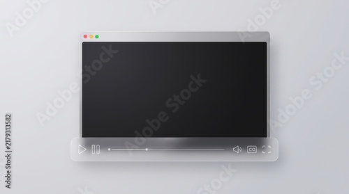 Minimalist Glassmorphism Video Player Interface Mockup