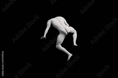Mannequin climbing frame back view dynamic pose