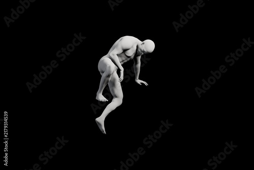 3D mannequin climbing frame left front view