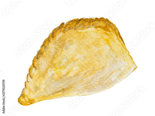 Curry Puff Watercolor Illustration