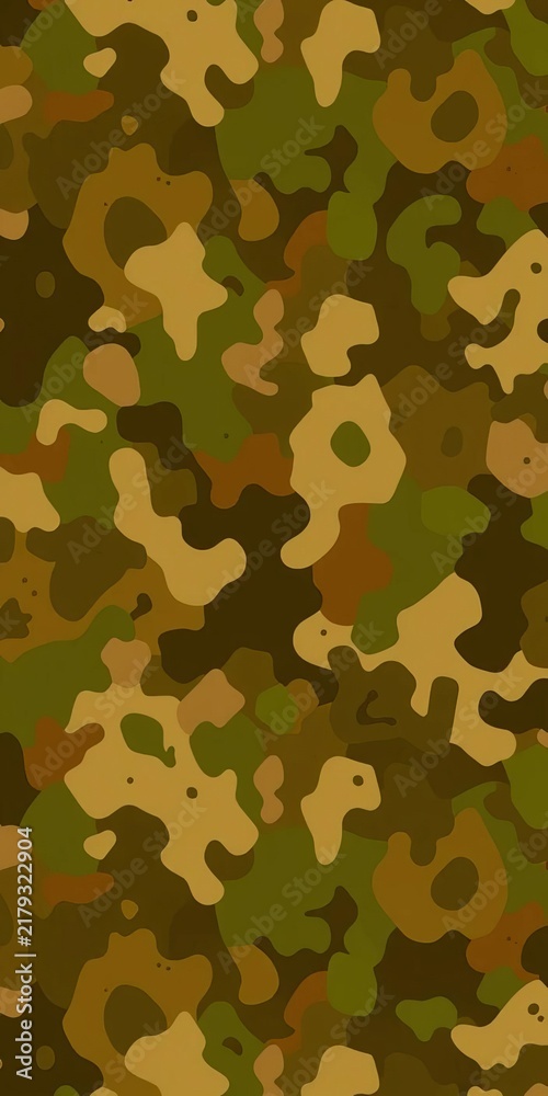 Naklejka premium Nature-inspired camouflage pattern with irregular shapes and tones, blending earthy colors, shapes, texture
