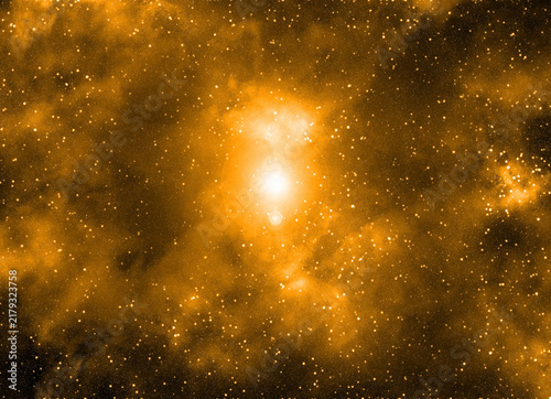 Space background with stardust and shining stars. Realistic cosmos and color nebula. Colorful galaxy. 3d illustration