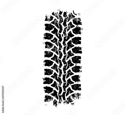 A bold vertical block tire tread print vector illustration