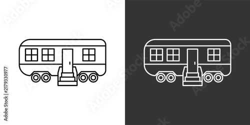 Mobile Home Black And White Multiple Style Icon Set Collection Pack Vector Illustration 
