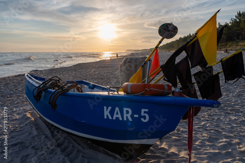 fishing boats on the beach - Baltic sea in Karwia