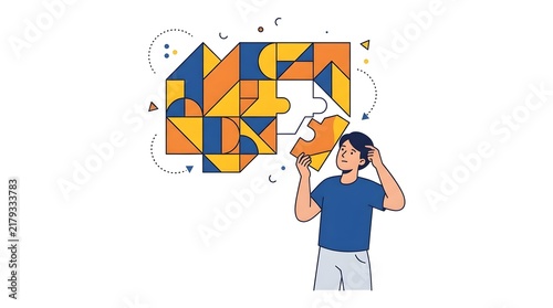 Person solving a colorful jigsaw puzzle representing problem solving and creative thinking