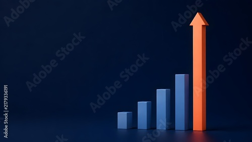 Business Growth And Financial Success Chart With Rising Arrow