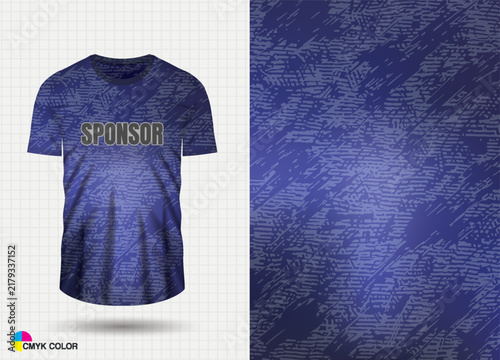 Purple t-shirt design with abstract grunge pattern