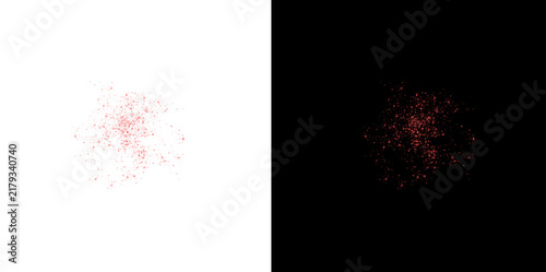 Red powder explosion splash element on transparent background for game VFX graphic design and blood splatter effects.