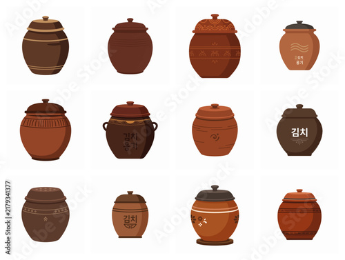 Traditional Korean Earthenware Jars For Fermentation Onggi Pot Collection