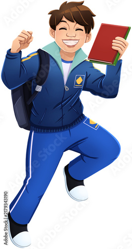 Happy Student Celebrating Success Illustration