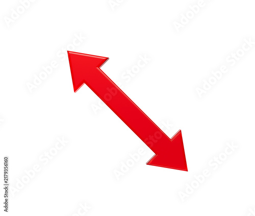 Canvastavla Red 3D bidirectional arrow indicating movement or relationship.