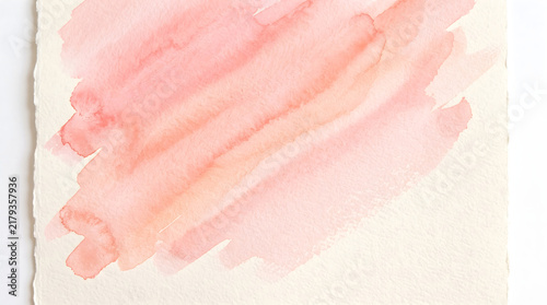 Soft Pink Coral Watercolor Brush Stroke on Textured Paper