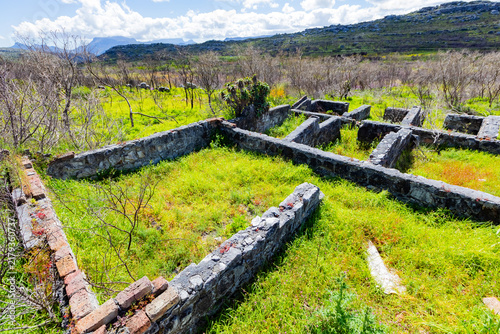 Bild auf Leinwand Ruins of Red Hill Colonial farm Settlement, Cape Town