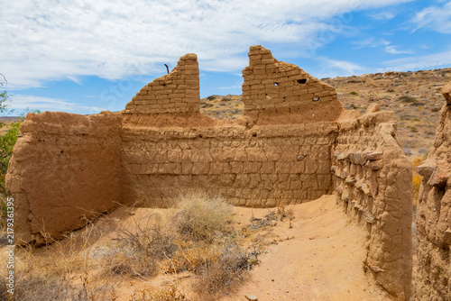 Quadro su tela Ruins of Koeroebees farmstead, colonial heritage site in Karoo