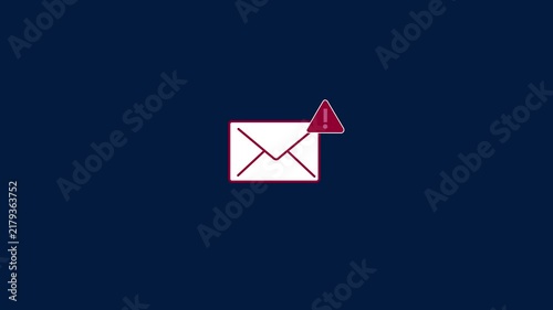Suspicious Email Link Detected, Cybersecurity Warning, digital warning interface, phishing email and a suspicious link detection alert.4k motion graphic animation.