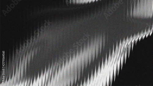 Fotografie Ribbed glass background with abstract waves and glossy gradient textures in black and white, perfect for modern design, digital surfaces, decorative patterns, or minimal architectural theme