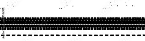 Tire tracks set with grid pattern featuring lines, texture, monochrome, perspective and contrast