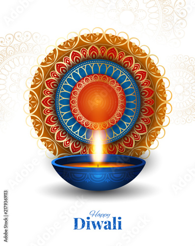 Happy Diwali indian fetival of lights celebration Traditional card background. Diwali festival poster, stories, banner, flyer vector illustration