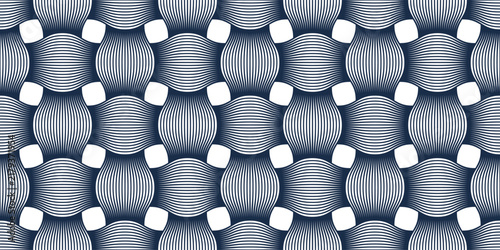 Traditional lacing wicker seamless pattern, vector weaving geometric repeat abstract background, interlacing rattan knitting tiling wallpaper.