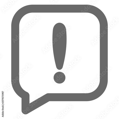 vector exclamation mark icon with speech bubble	
