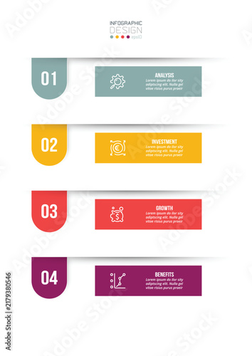 Business work flow infographic template.