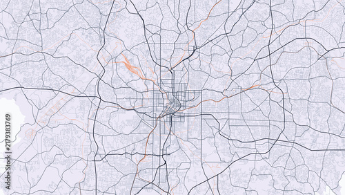 Atlanta Metro Georgia City Map Poster Minimalist Slate Style Wall Art