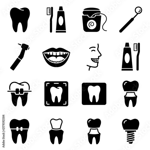 Dental Care and Dentistry Icon Set