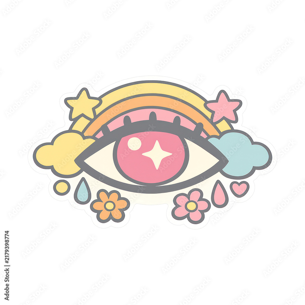Fototapeta premium PNG Colorful whimsical eye illustration