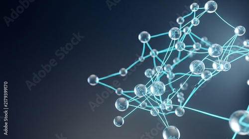 Abstract network of glowing connected nodes on a dark gradient