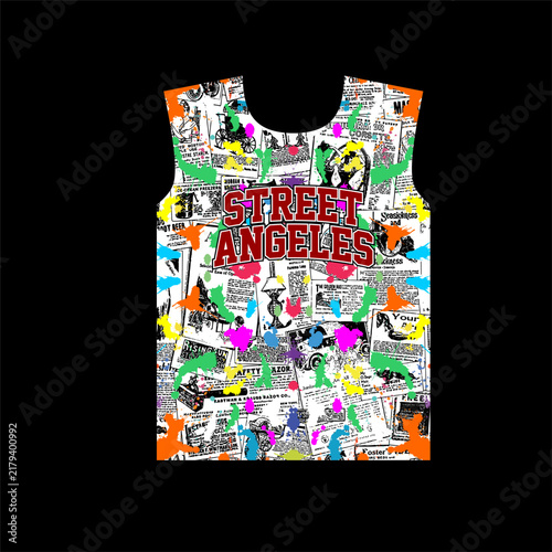 street angeles pattern streetwear tshirt design