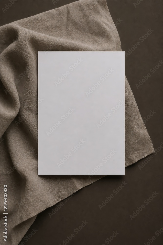 Fototapeta premium 5x7 Wedding Invitation Mockup on Draped Fabric