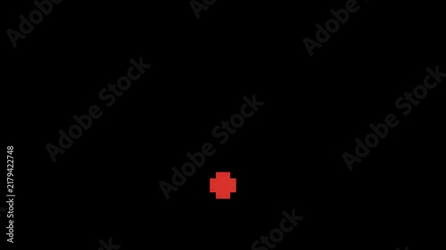 Animated video of a red pixelated WiFi symbol on a black background