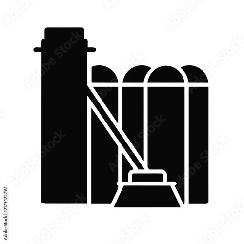 Grain silo headhouse conveyor leg silhouette