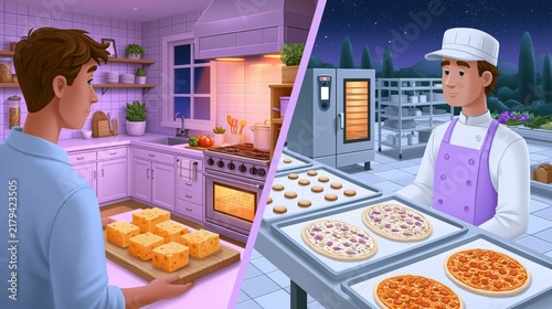 Home baker compares his cheese cubes to professional pizzas and cookies