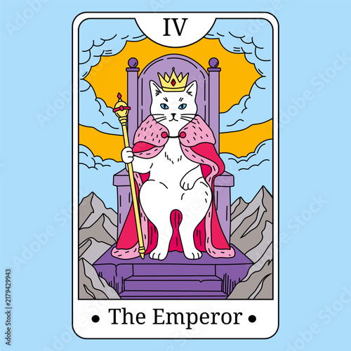 Cute Royal Cat Tarot Deck Character Design