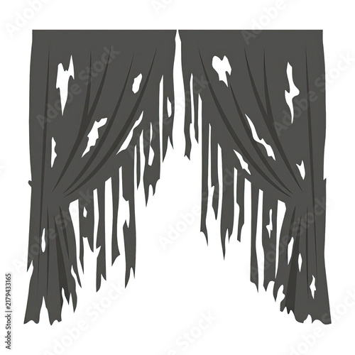 Tattered Dark Curtains Vector Graphic for Halloween and Spooky Themes halloween