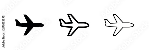 Airplane Icon Set for Travel, Flight, and Aviation